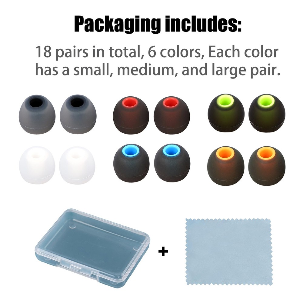 MQIMY Silicone Replacement Earbud Tips Covers Eartips multicolour/01
