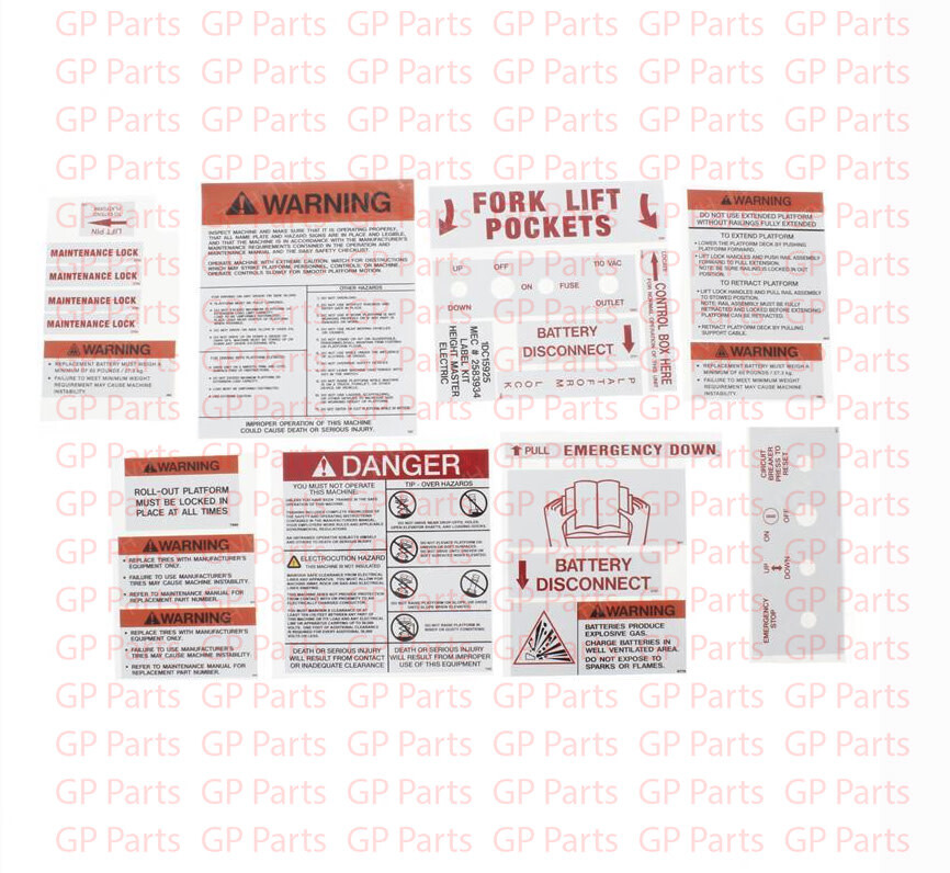 MEC 2583934, DECAL KIT - (DANGER/WARNINGS), 2548HT