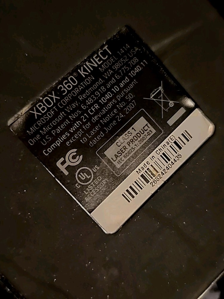 XBOX 360 Microsoft Black Kinect Sensor Bar Model 1414 Good Working Cond