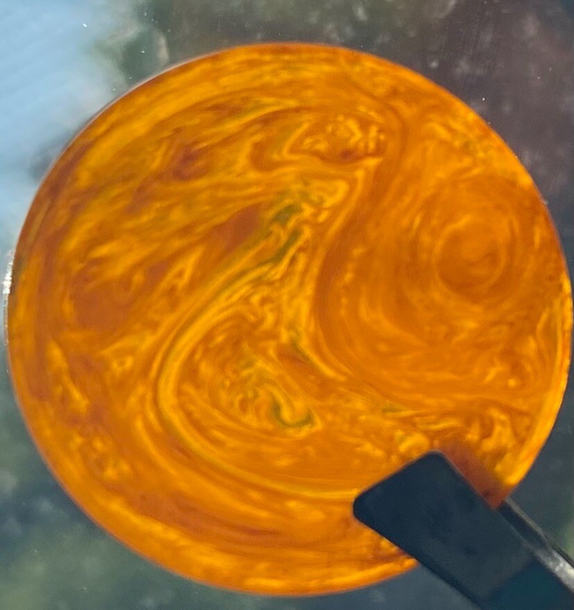 9 TiNY 7/8” Miniature Butterscotch Marble SwirL Bakelite Poker Chips 🔥
