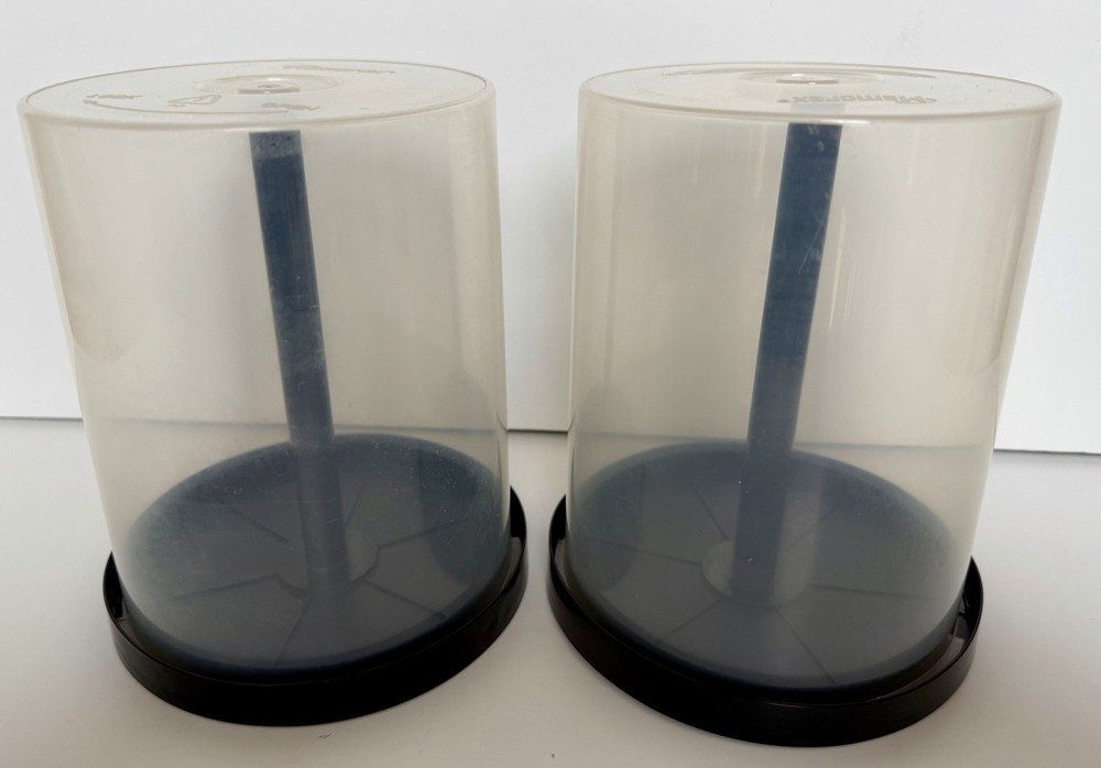 Two (2) 100 Disc Empty CD DVD BluRay Cake Storage Box Spindle HEAVY DUTY BASE🔥