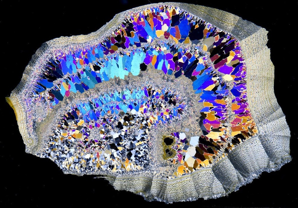 AGATE ACHAT Ottendorf Okrilla STUNNING !! Germany thin section microscope slide