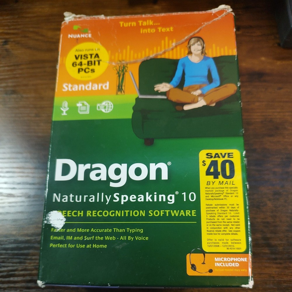Nuance Dragon Naturally Speaking Standard Edition 10 Speech Recognition Software