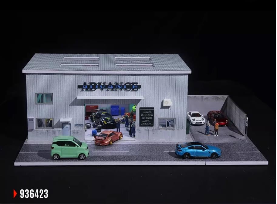 High-Precision 3D Printed 1:64 Yokohama Garage Lighted Scene Simulation Model