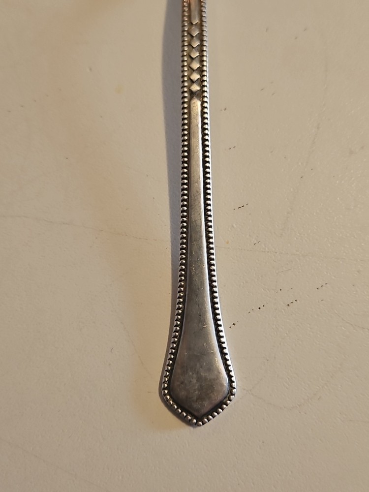 Vintage Soviet Silverware Cocktail Fork Silver Plated Baby Fork Bead Design