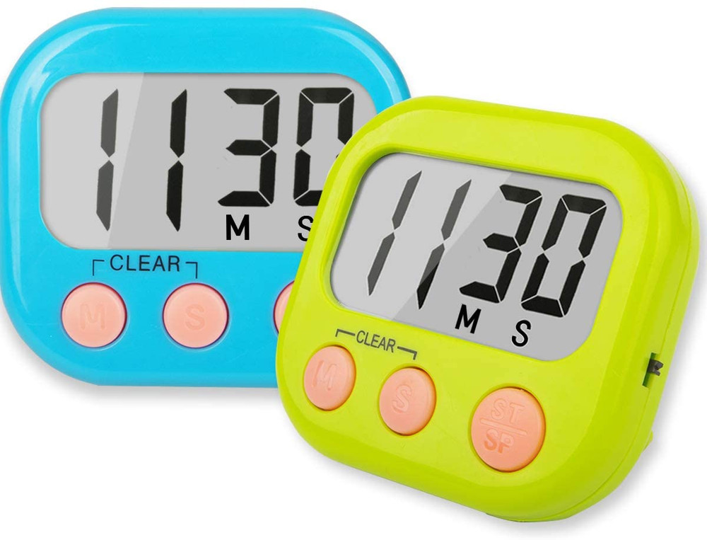 2PCS MAGNETIC DIGITAL KITCHEN TIMER Portable Classroom Kitchen LED Display Alarm