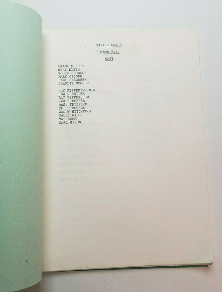 STRIKE FORCE / Bill Stratton 1982 Unproduced TV Script Episode, Robert Stack