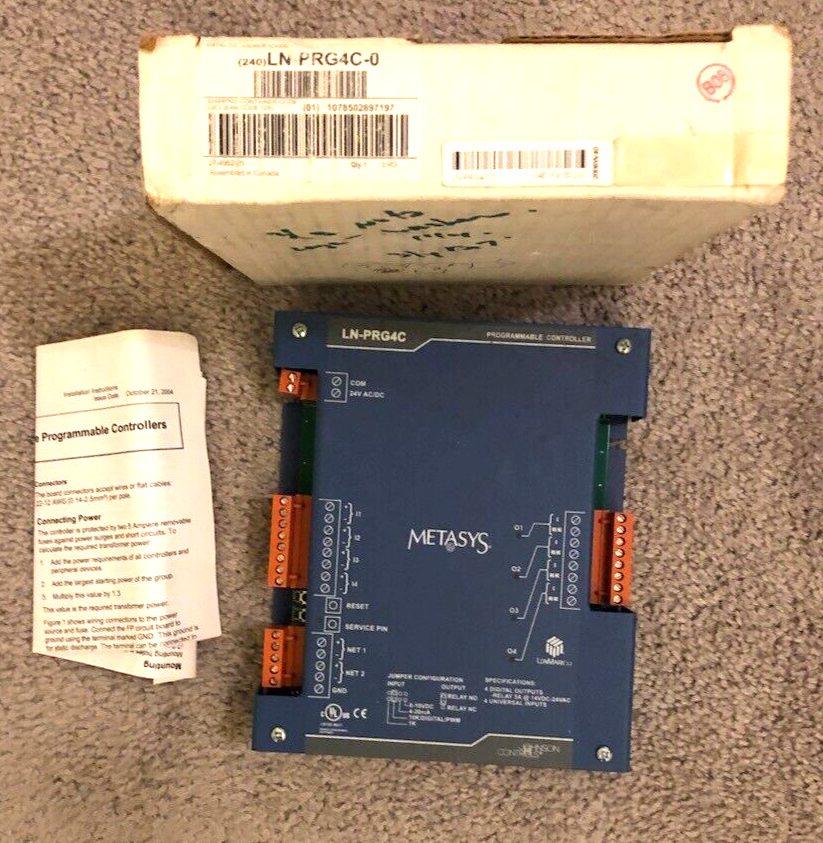 Johnson Controls Metasys LonTalk LN Series Programmable Controller LN-PRG4C-0