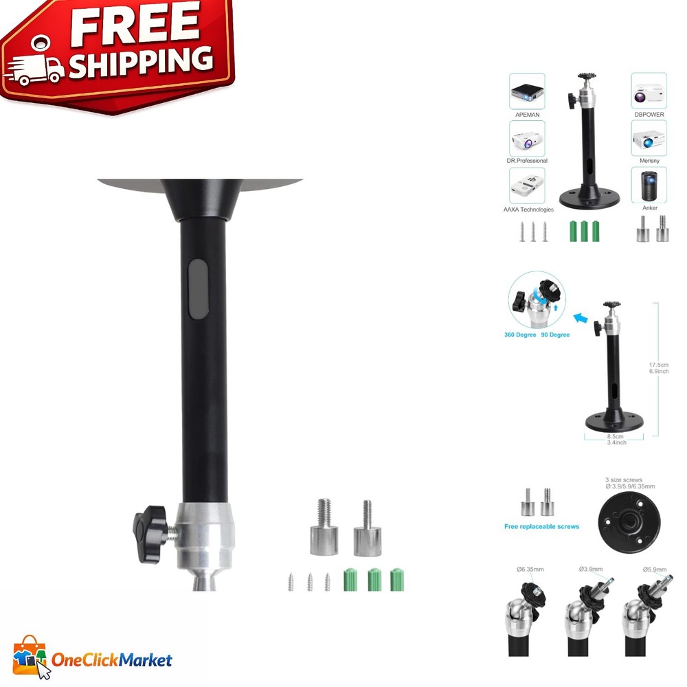 Compact Mini Projector Ceiling Mount with Easy Install and 360-Degree Rotation