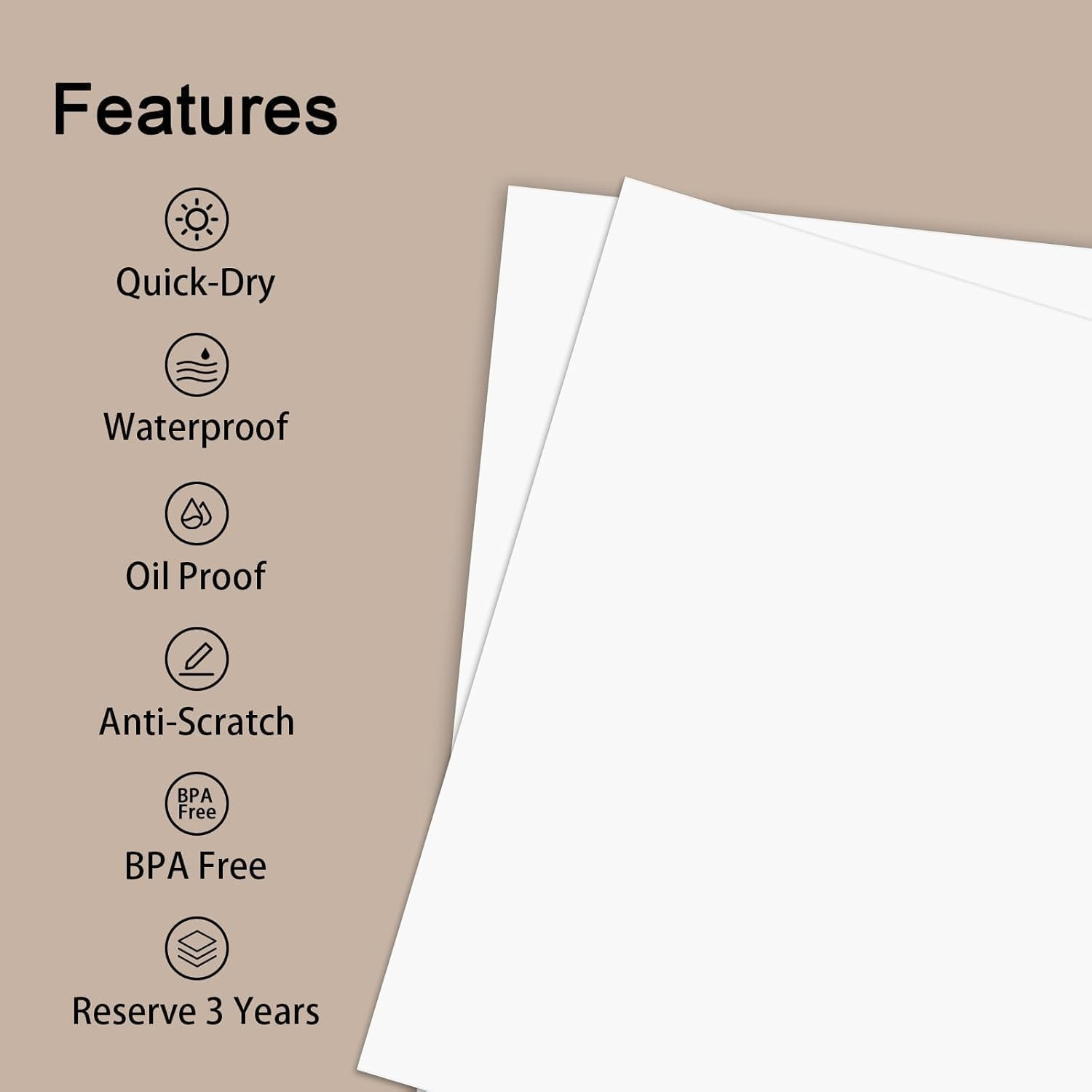 100 Sheets Thermal Printer Paper, 8.5''×11'' US Letter Size, Advanced Printing P