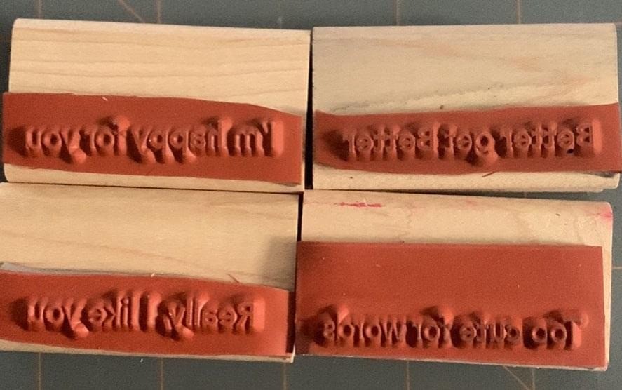 Stampin Up Quick-Thinking Rubber Stamp Set Sentiments 2005 Wood Mount