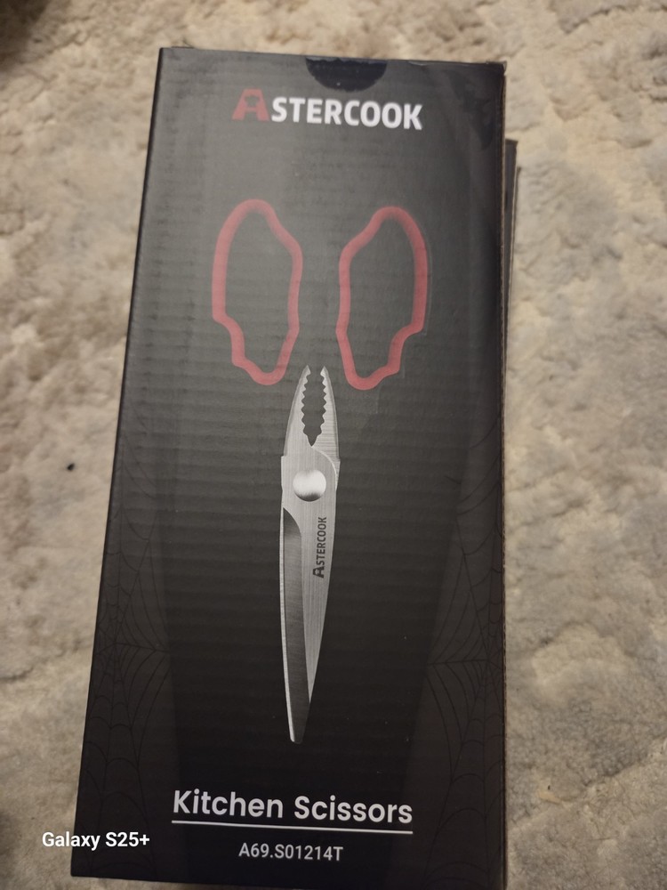 Astercook Kitchen Scissors Red And Black Batwings