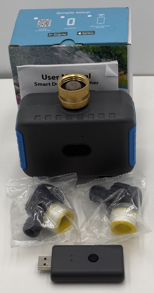 WiFi Sprinkler Timer 2 Outlets Smart Hose Faucet Water Timer Bluetooth: 5B2