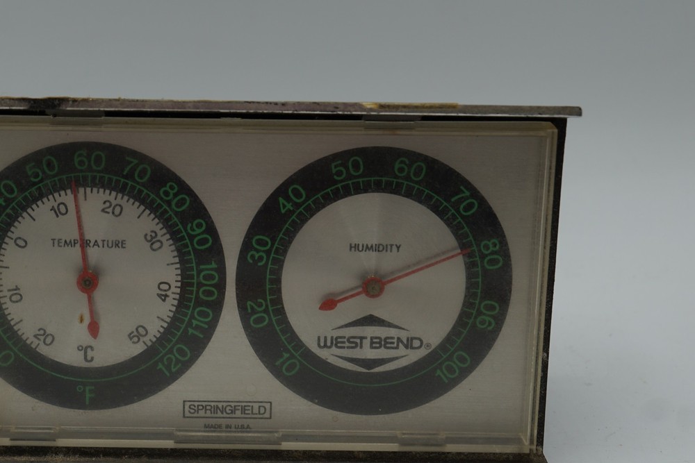 Springfield "West Bend" Analog Thermometer & Hygrometer Combo Gauge