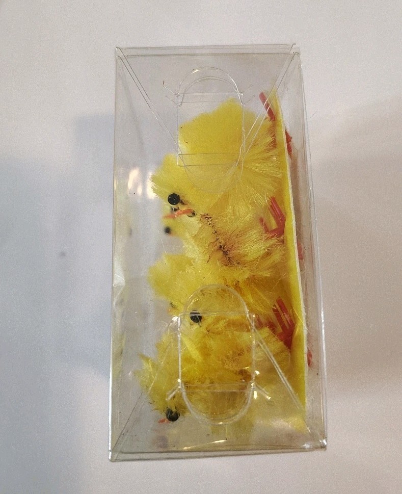 Mini Chenille Easter Chicks, Yellow, Pipe Cleaner, Crafts, NIB, Set 9, X2