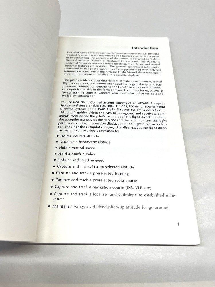 Collins FCS-80 Flight Control System pilot's guide