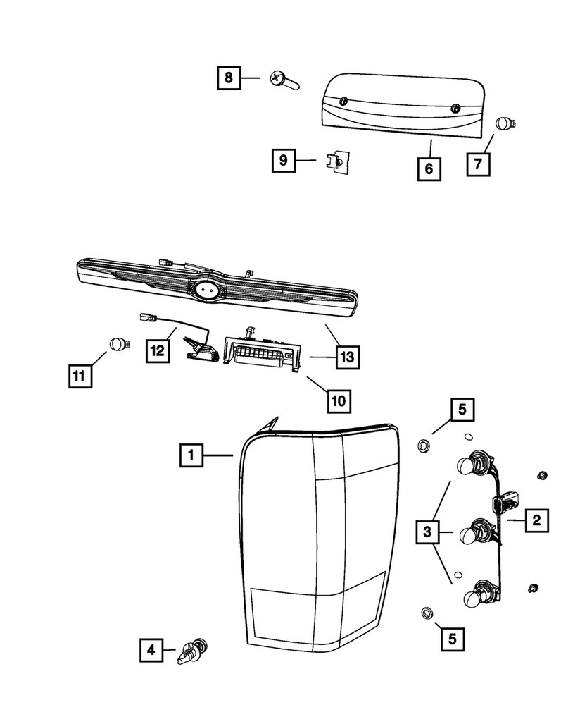 Genuine Mopar High Mounted Stop Lamp 55077425AD