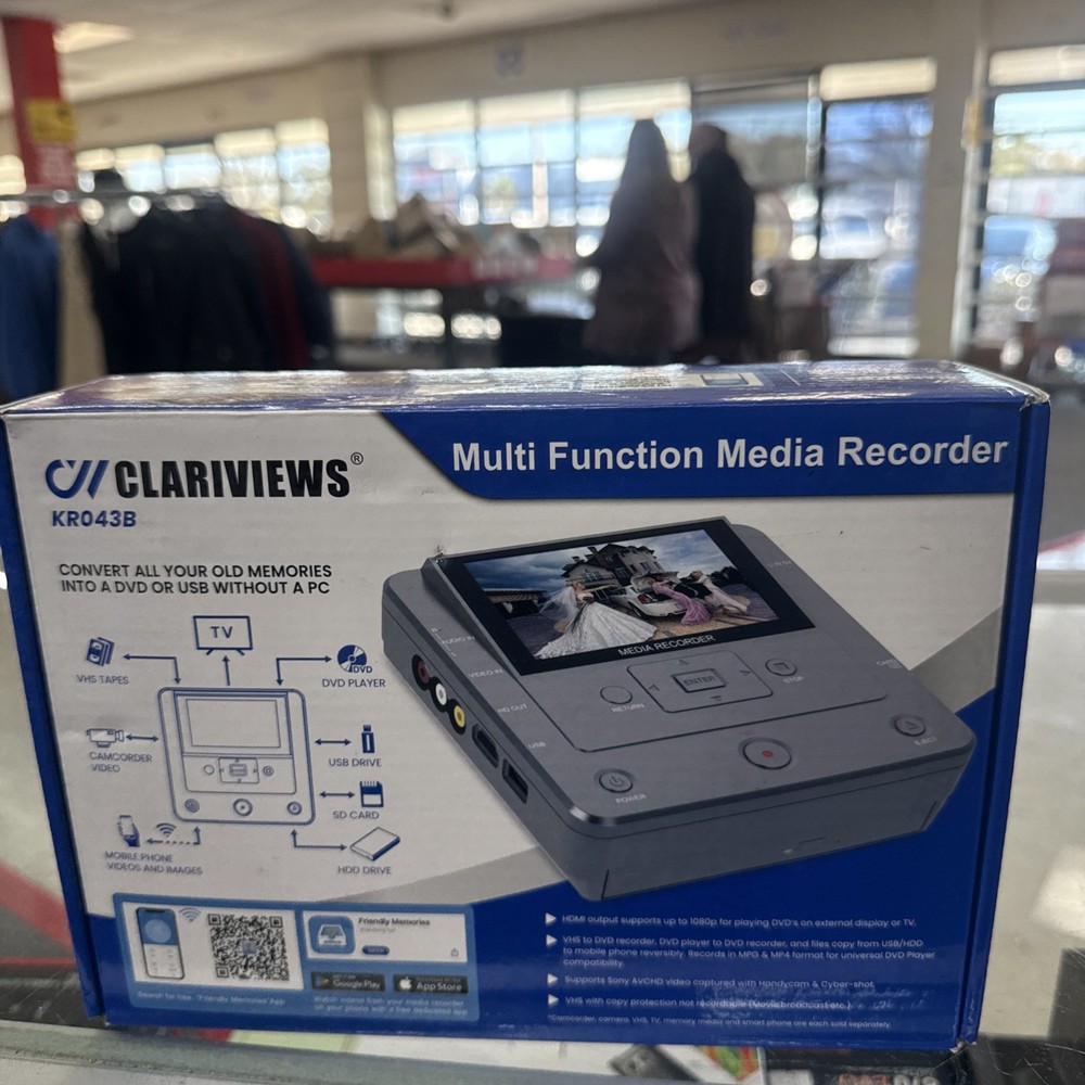 CLARIVIEWS Multi-Function Media Recorder, VHS to Digital - KR043B (New)