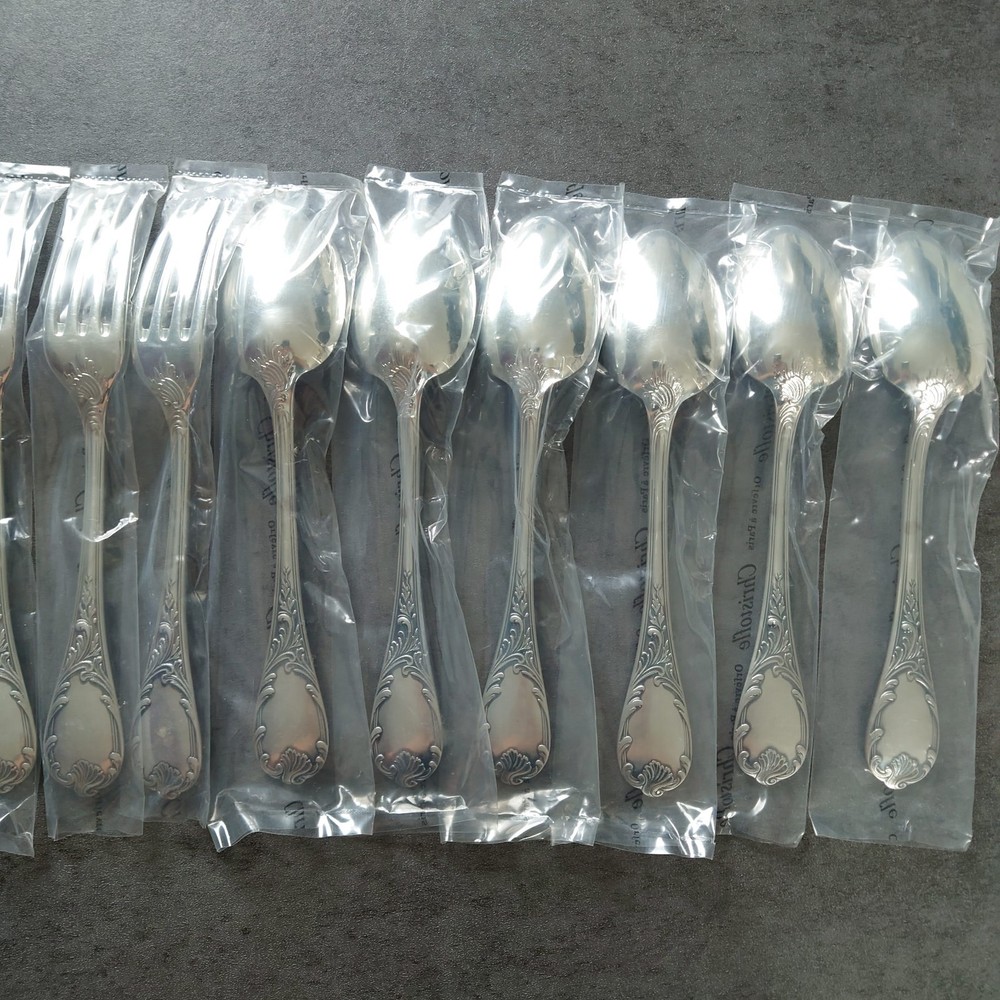 Christofle Marly 18pcs Silverplate Flatware Table Knife Fork Spoon BRAND NEW