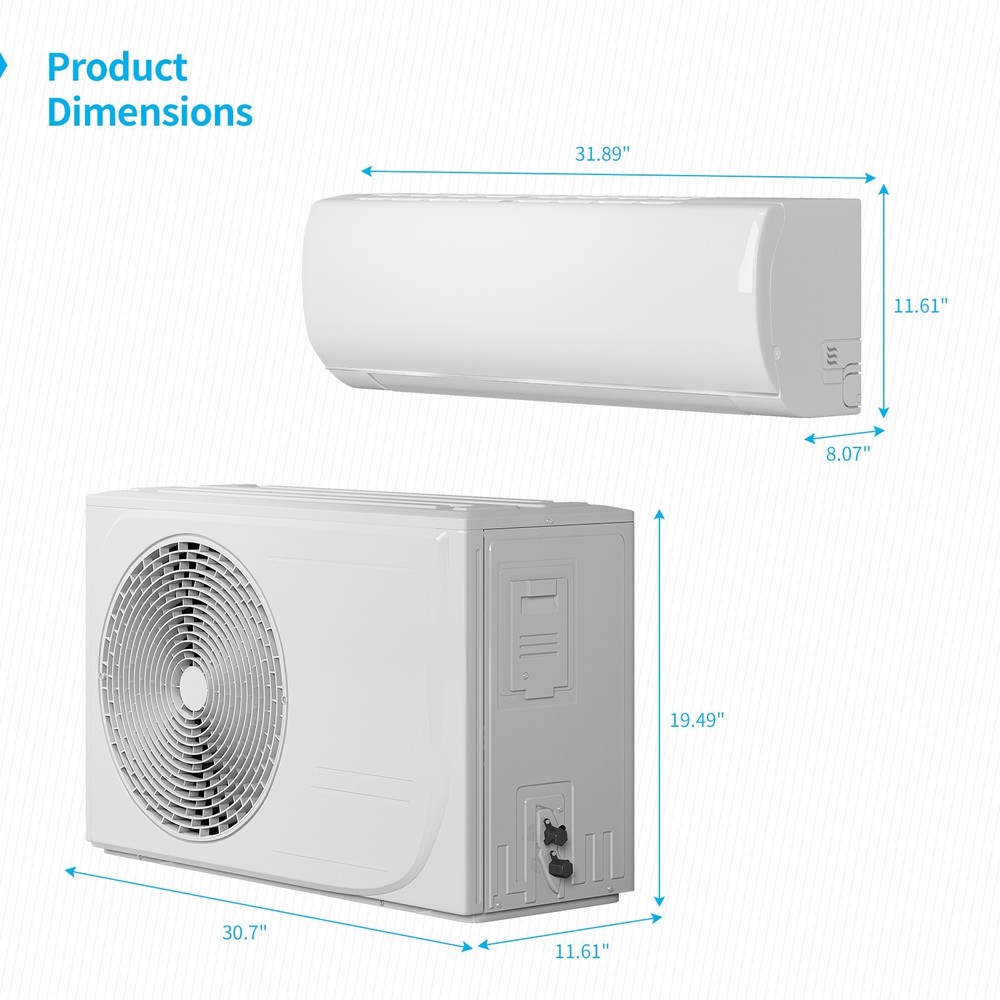 DISHUP Mini Split Air Conditioner&Heater,WIFI Enabled,21 SEER2 AC Unit