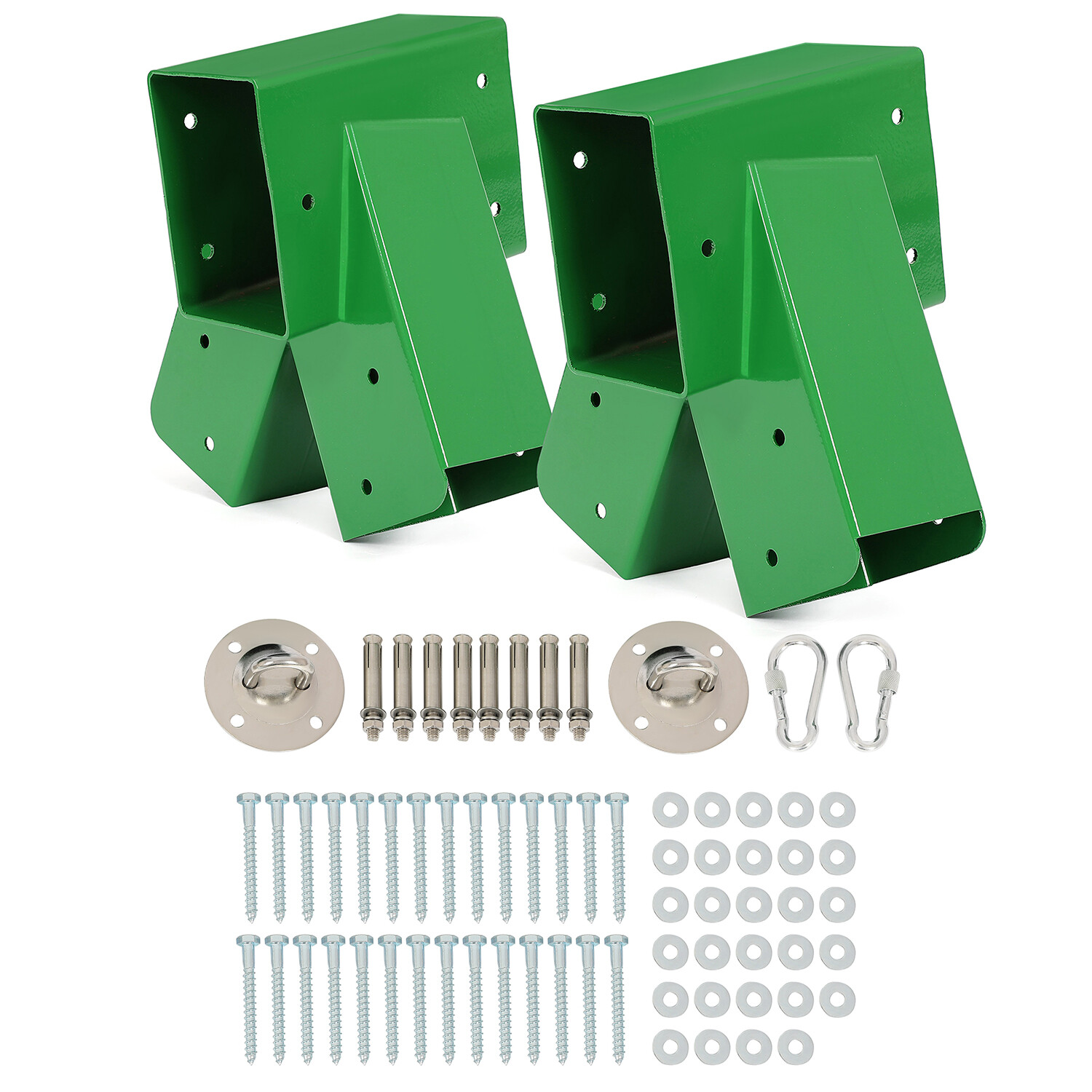 Brand New Pair 1-2-3 A-Frame Swing Set Brackets Complete Set 2 Brackets Green