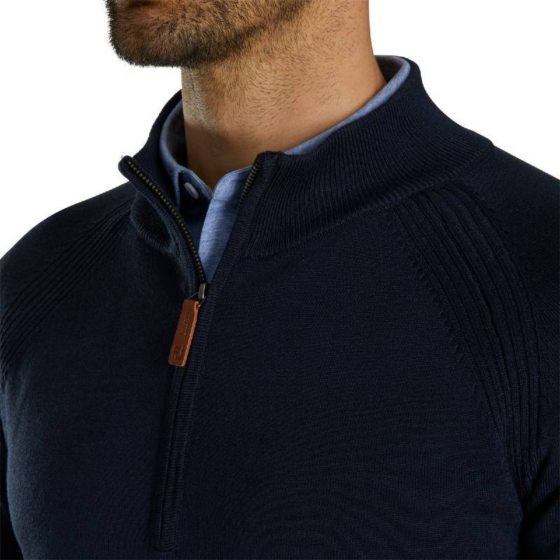 NEW FOOTJOY drirelease PERFORMANCE 1/2 ZIP PULLOVER SWEATER, NAVY, LARGE