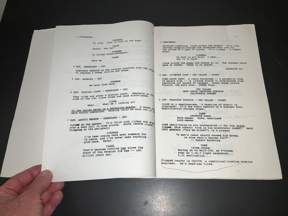 THE ARRIVAL (1996) David Twohy / Charlie Sheen Sci-Fi / Prod. Co. Script +Notes!