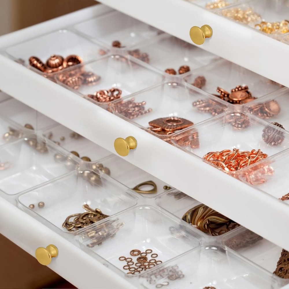 12Pcs Small Knobs For Jewelry Box Gold Small Cabinet Knobs 1/2 Inch Mini Drawer