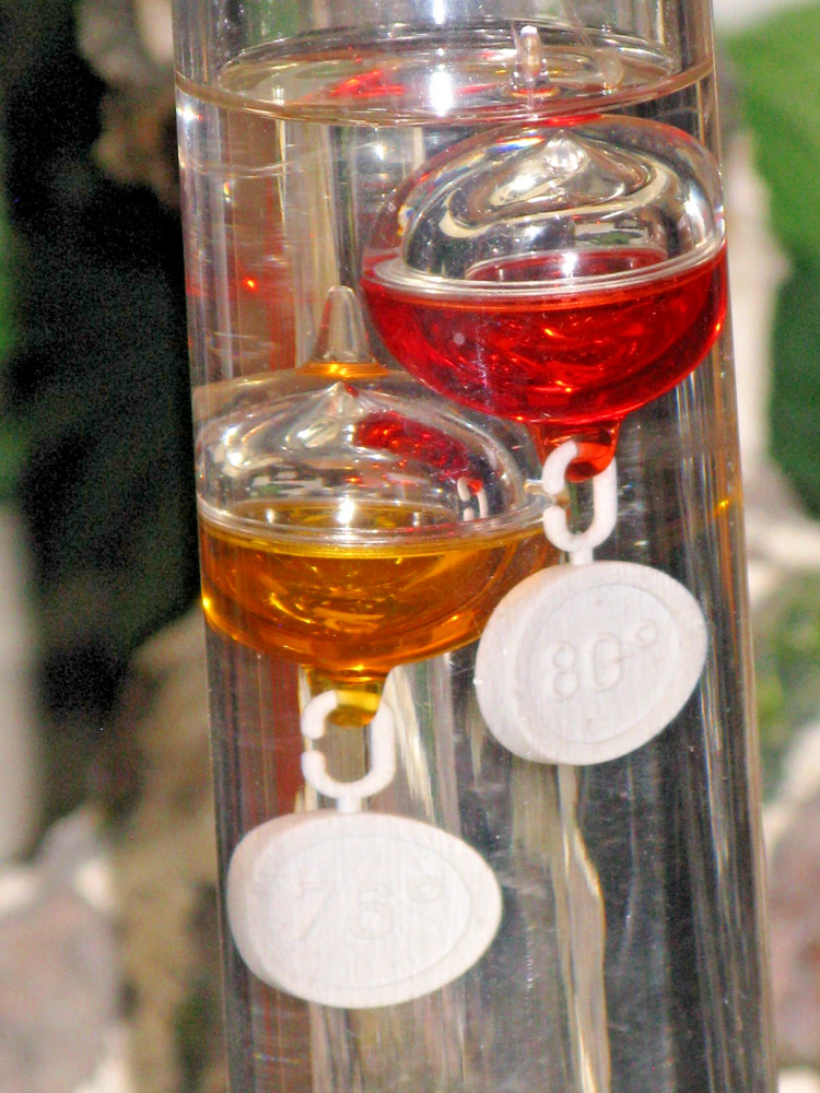 GALILEO MULTICOLOR FLOATING SPHERE’s 13" TALL THERMOMETER