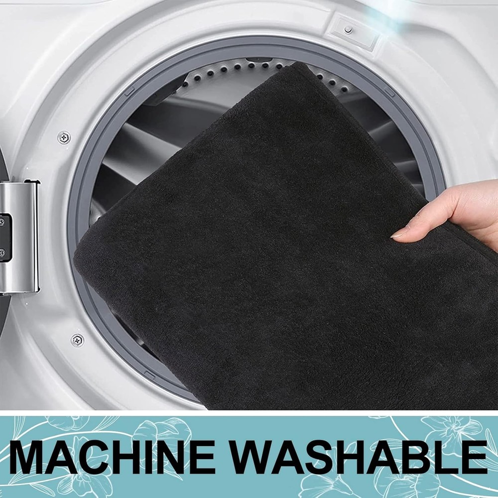 Non Slip Washable Bath Mat - Black Memory Foam