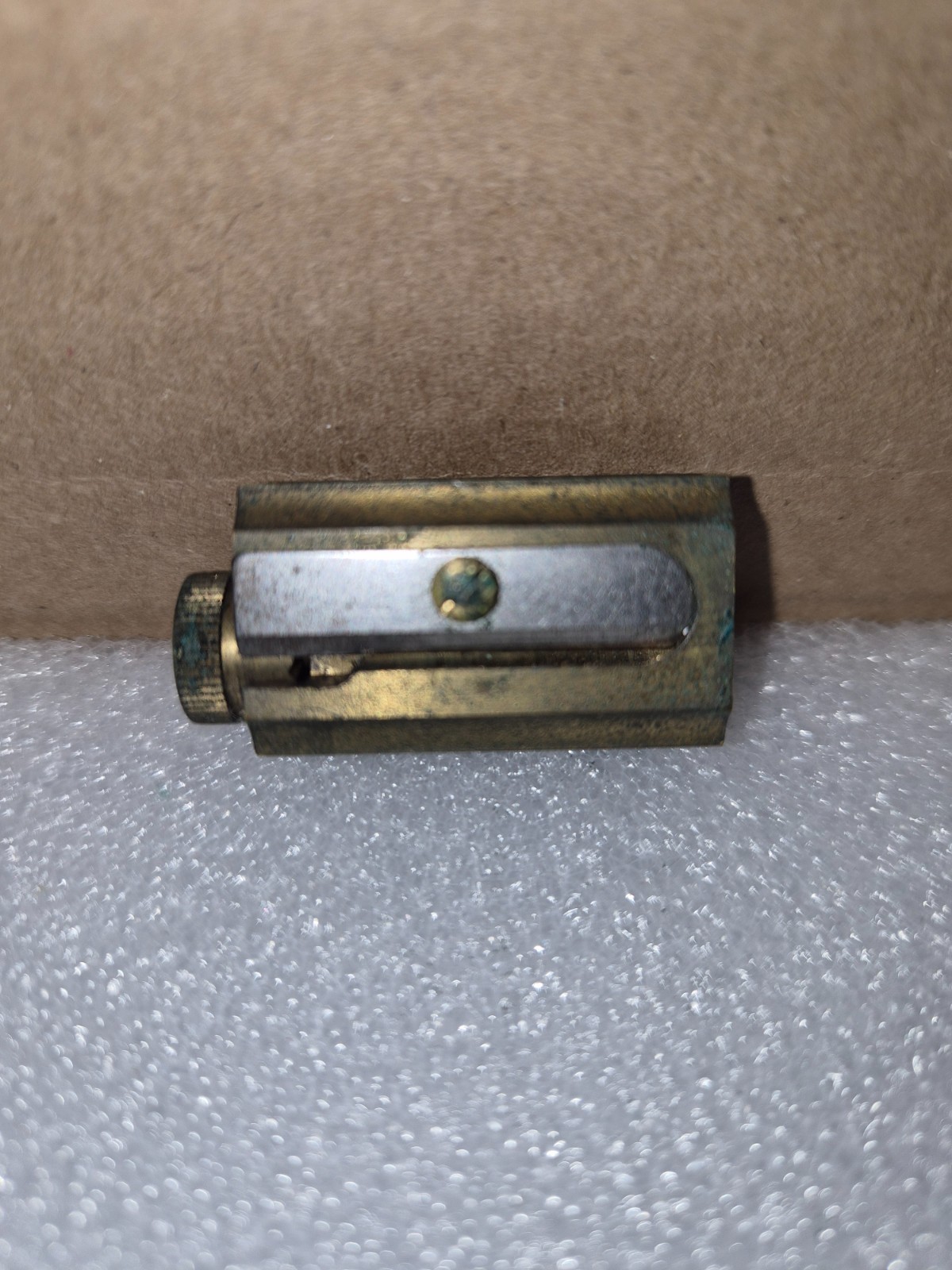 Vintage DUX Brass Adjustable Pencil Sharpener with Leather Case