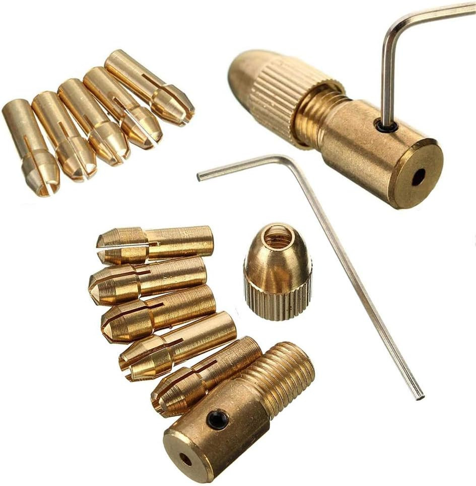 3 Sets 0.5-3Mm Electric Drill Bit Brass Collet Chuck Set Mini Twist Drill Chuck