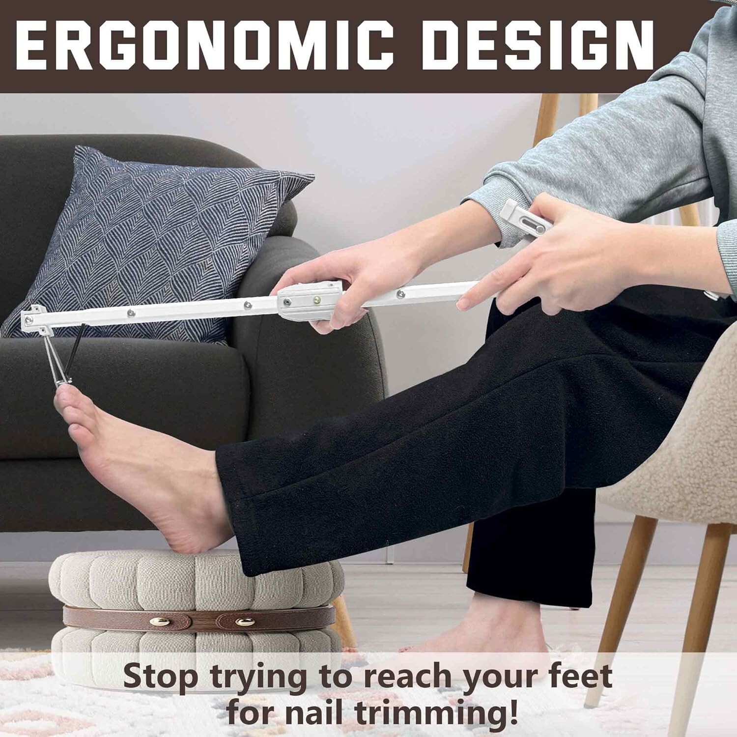 Long Handled Toenail Clippers Easy Trimming No Bending for Seniors 2.0 (24/30")