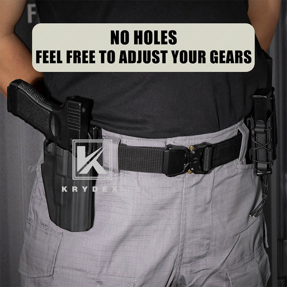 KRYDEX Tactical Duty Belt 1.5" Double Layer Flip Top Quick Release Buckle Belt