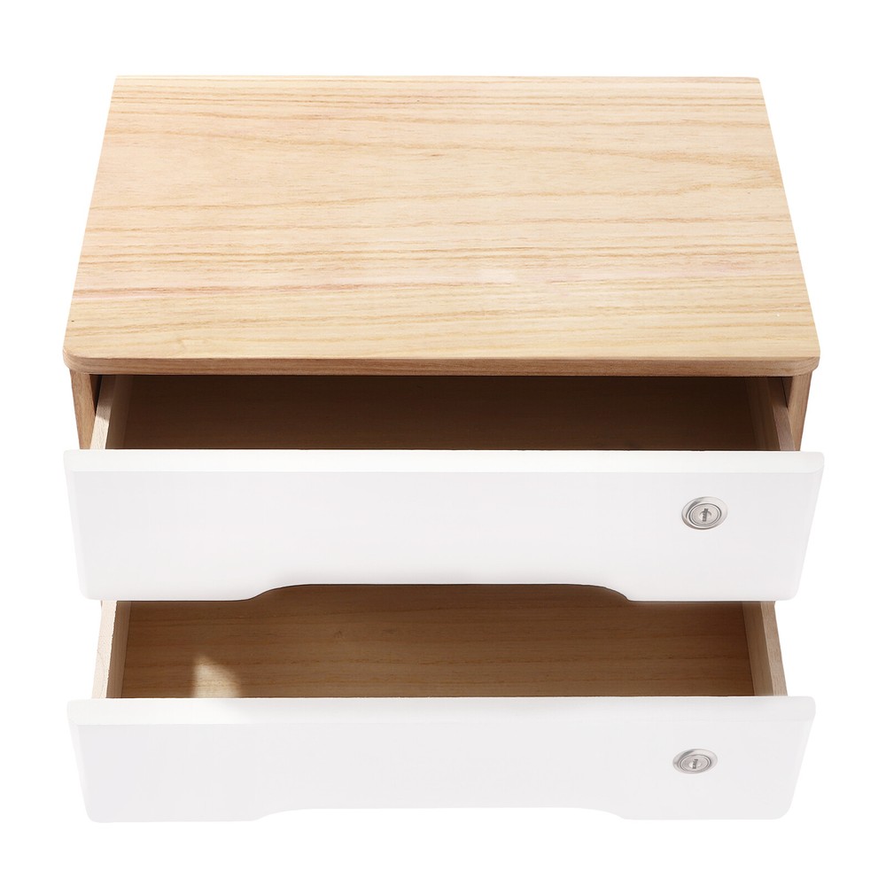 Desktop Storage Box, Desk Organizer, Desktop Storage Box with Lockable Drawers