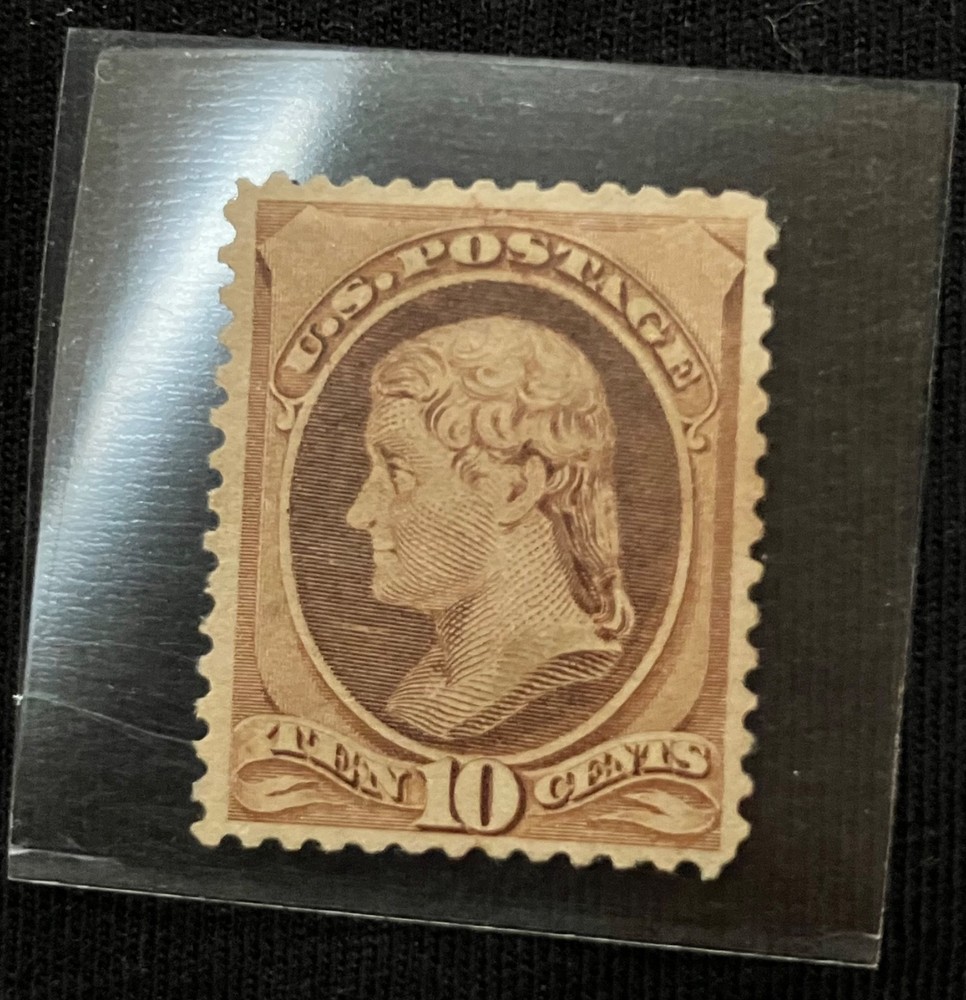 Unused US Scott #209 Mint Hinged VF Stamp - Unlisted Plate Scratch Between “OS”