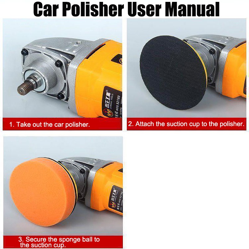 1"-7" Car Polishing Sponge Pad Buffing Buffer Pads Waxing Hook and Loop Back
