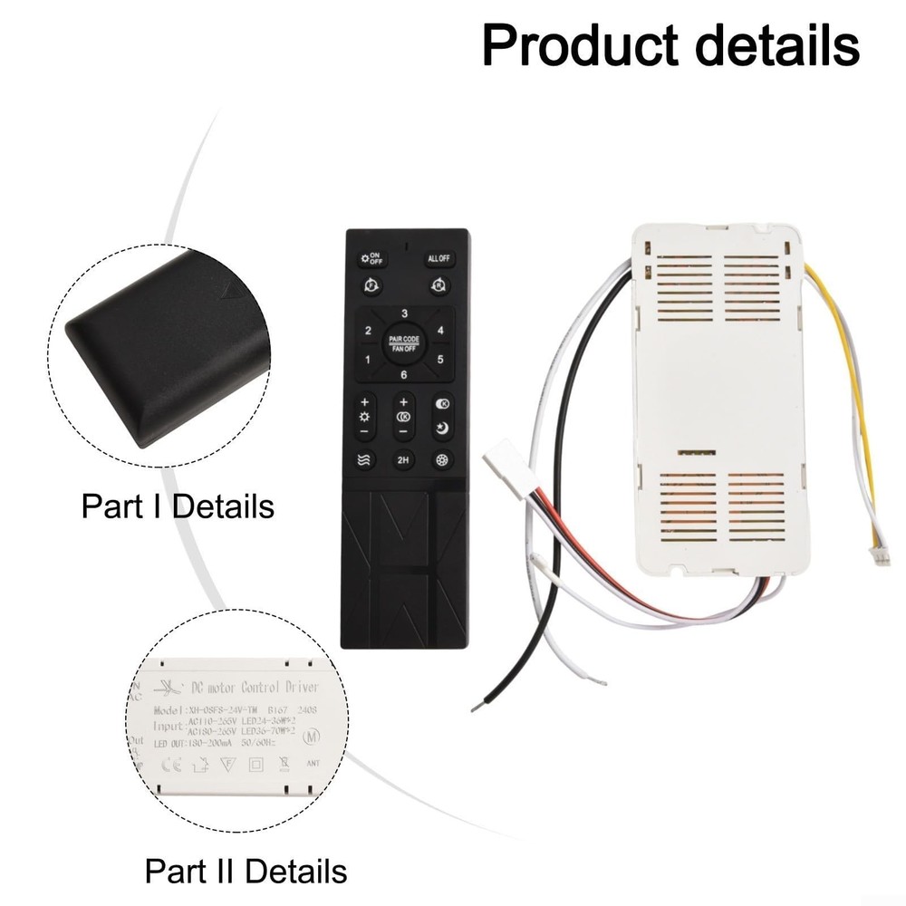 Universal Ceiling Fan Remote Control Kit Replacement, 6-Speed Settings