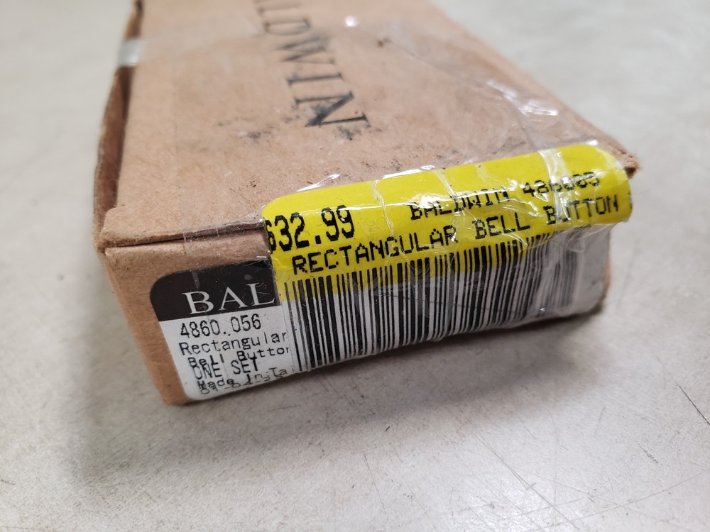 Baldwin Rectangular Doorbell Button Lifetime Satin Nickel 4860.056