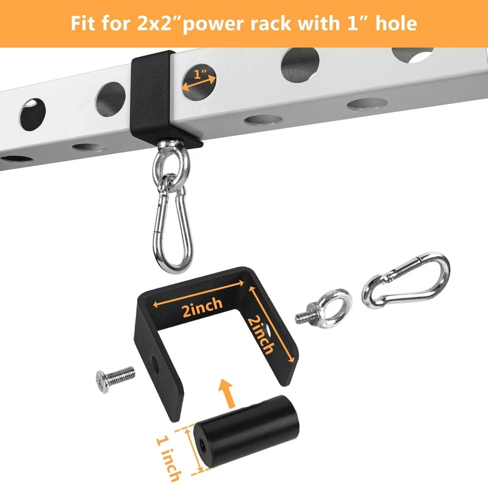 2PCS Power Rack Attachments with Quick Connect Buckles, O-Ring Attachment for...