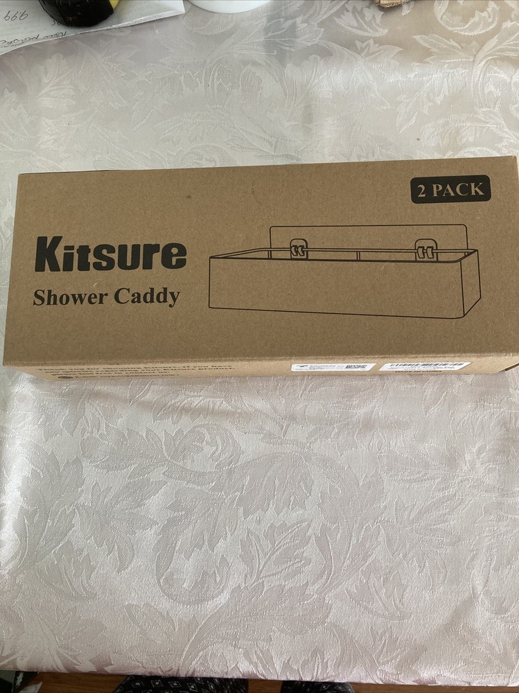 Kitsure large shower caddy - 2 pack adhesive organizer large black