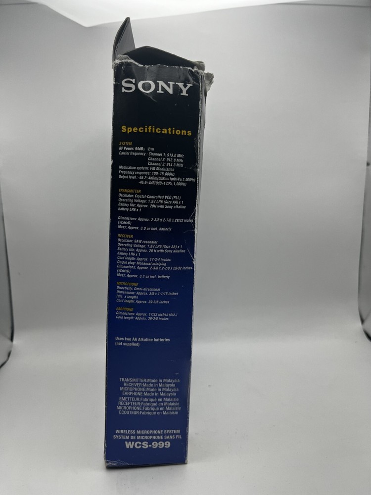 Sony WCS-999 Professional Quality 900MHz Wireless Microphone System
