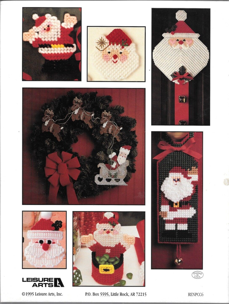 Santas Galore Plastic Canvas Pattern Leaflet Christmas Santa Patterns 1995 VTG