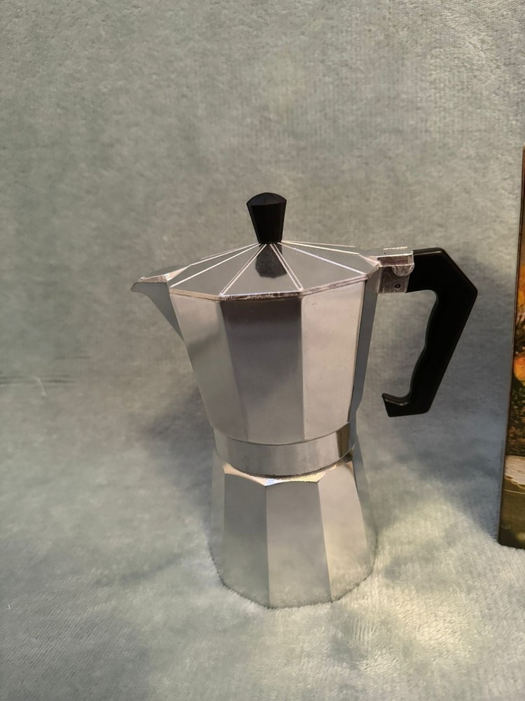 espresso machine coffee 6 cups silver