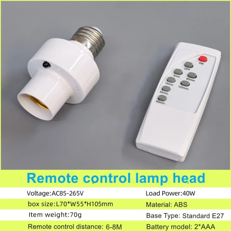 Wireless Remote Control Light Lamp E27 Screw Bulb Base Holder Cap Socket Switch