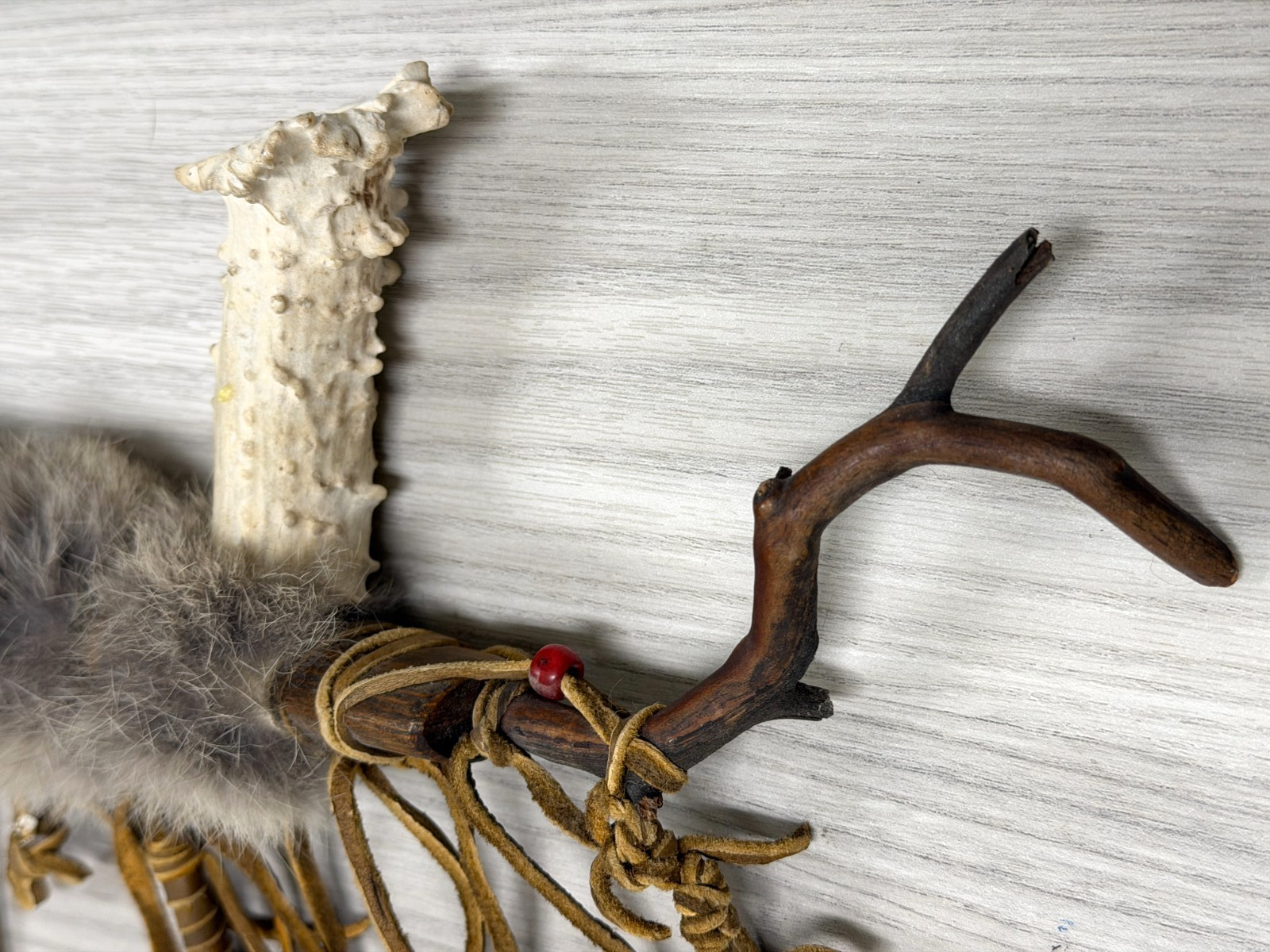 Replica Decorative Native American Deer Antler Peace pipe 29”