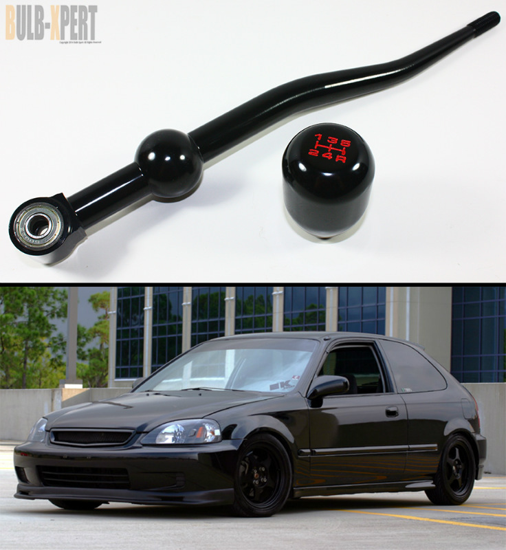 FOR 1988-2000 HONDA CIVIC BLK DUAL BEND SHORT THROW SHIFTER+ TYPE R SHIFT KNOB