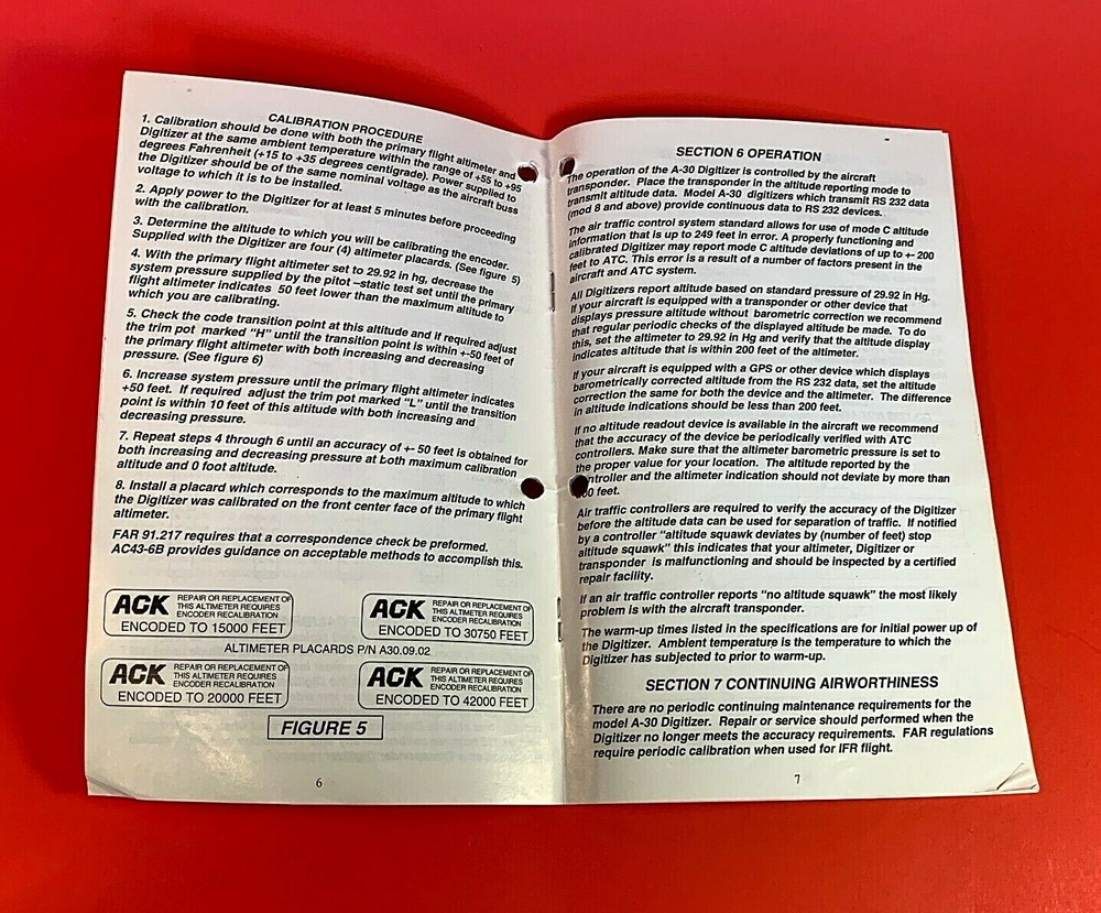 2003 ACK Technologies Model A-30 Altitude Digitizer Manual A30M Revision 3