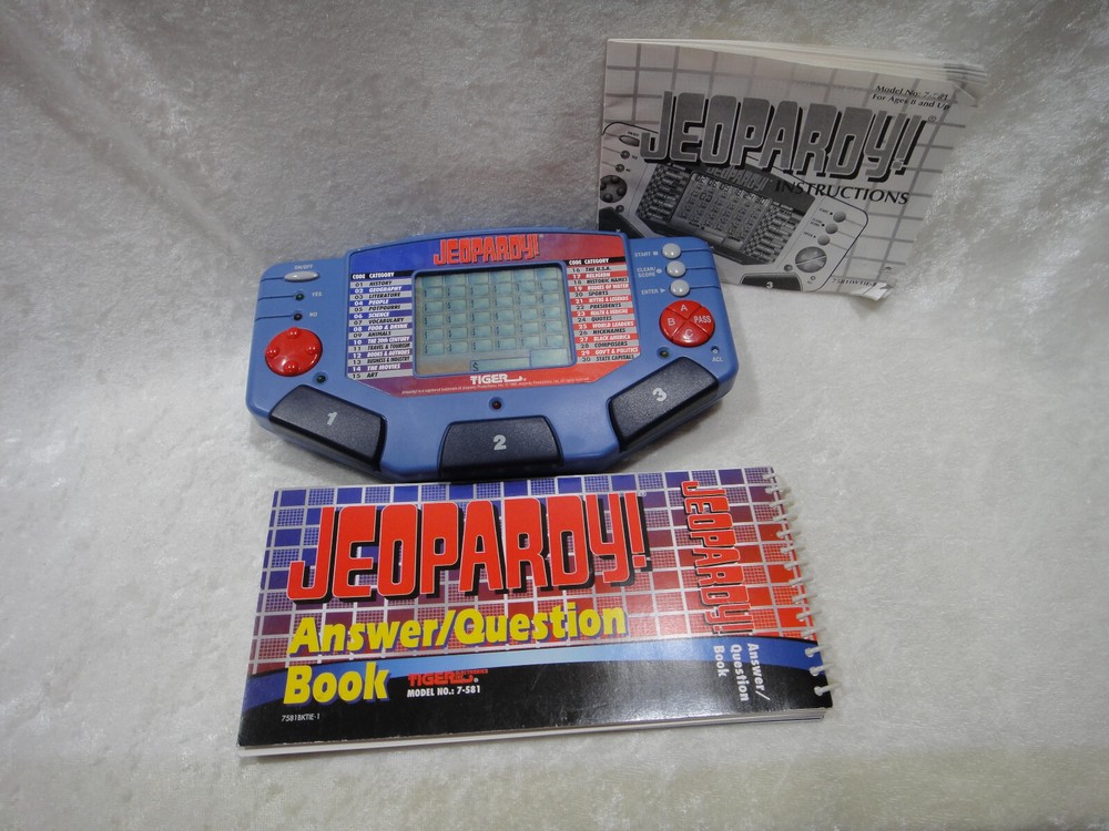 1995 Tiger Electronics JEOPARDY Handheld Game with Cartridge & Instructions