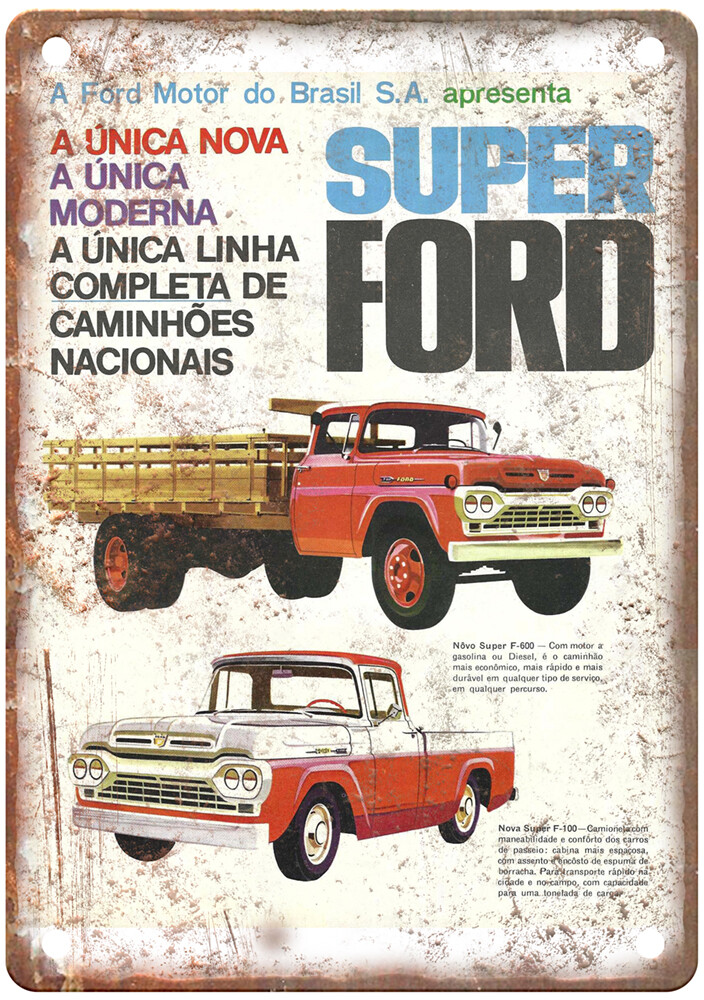 Vintage 1962 Ford F Ad Retro Look Metal Sign A7252